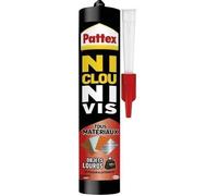 Pattex Ni Clou Ni Vis Fix Objets Lourds, Colle de fixation forte tous supports, colle de construction puissante et flexible, colle blanche, cartouche de 460 g