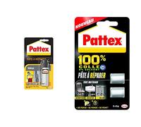 Pattex Pâte à Réparer Métal 48 g avec Particules de Métal - Epoxy Bi-Composante Multi-Usages pour Collages sur de Multiples Matériaux, 2 x 5 g
