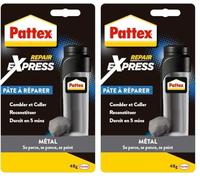 Pattex | Pâte à réparer Métal (tube de 48 g) - Pâte epoxy bi-composante avec particules de métal - Colle à base de résine époxy pour coller et réparer les métaux (Lot de 2)