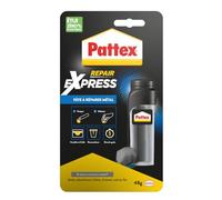 Pattex - Pâte à réparer Métal 48 g, Pâte epoxy bicomposante avec particules de métal pour coller et réparer les métaux, colle à base de résine époxy, couleur métallique