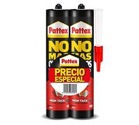 Pattex Plus de clous pour tout HighTack, adhésif de montage résistant aux températures extrêmes, colle forte sur surfaces humides, adhésif blanc, pack économique avec 2 cartouches x 446 g