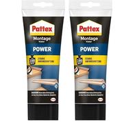 Pattex Power - Colle de Montage 250 g Avec Forte Adhérence Initiale, Pour Matériaux Absorbants, Intérieur & Extérieur (Lot de 2)