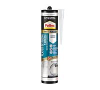Pattex Receveur de douche et baignoire blanc 280 ml, silicone blanc anti-moisissure, imperméable, pour receveurs de douche et baignoires