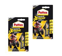 Pattex Repair Extreme, Tube de 2 x 8 g Colle Universelle Non rétractable et Flexible, Colle de réparation résistante à la température, Colle Forte pour l'intérieur et l'extérieur