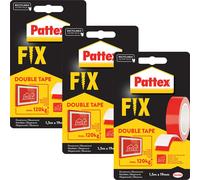 Pattex ruban de montage Fix 120kg 3x 1.5m x 19mm ruban adhésif double face