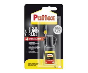 Pattex S.O.S. Super Colle Pinceau, Cyanoacrylate, Colle incolore à séchage rapide, 1x5g