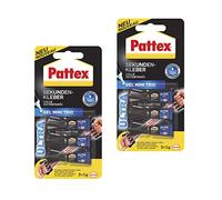 Pattex Ultra Gel Mini Trio Lot de 6 tubes de colle instantanée extra forte et flexible de 1 g pour caoutchouc, cuir, bois