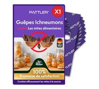 PATTLER® Guêpes Anti Mite Alimentaires - Lutte Efficace Contre Les Mites. Alternative Aux Pièges, Sprays et Pièges à Phéromones - 1 Cartes à Déployer avec 4 Livraison