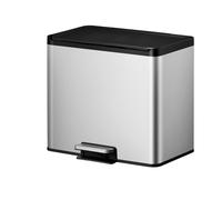Pattumiera Eco Essential En Acier Inoxydable Couleur Silver Capacité 15Lt+15Lt