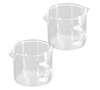 Patty Both Lot de 2 tasses à expresso à double bec, verres à shot expresso sans échelle, gobelet rond en verre transparent avec poignée, convient pour le lait et le café