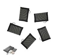 patu Sacs en Maille à Fermeture éclair, Organisateur d'accessoires cosmétiques de beauté, Trousse de Toilette de Voyage, Pochette de Rangement, Noir, Assorted Sizes (4 pcs)