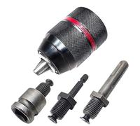 PATUOPRO 1.5-13mm Keyless Drill Chuck Metal Heavy Duty 1/2''-20UNF with SDS-Plus Shank 1/4" Hex Shank 1/2'' Socket Square Wrench Adapter for Impact Driver, Electric Drill, Hammer Drill