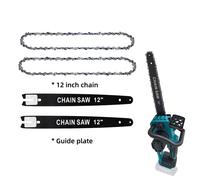 Patuopro Ensemble de chaînes de tronçonneuse et de guide-chaîne de 12 pouces 1/4 LP 62 maillons de transmission, Pièces de rechange d'origine pour outils de tronçonneuse 1PC 12 Inch Chain