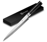 PAUDIN M1 Véritable Couteau Yanagiba 25 cm - Couteau de Cuisine Japonais Classique - Aiguisage Unilatéral - Idéal pour Viande, Poisson, Sushi et Sashimi M1 Couleur acier / Manche noir