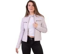 PAUL BERMAN Veste de motard en cuir véritable pour femme, lavande, 40