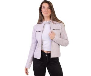 PAUL BERMAN Veste de motard en cuir véritable pour femme, lavande, 40