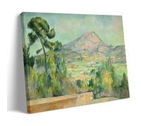 Paul Cézanne ArtWork - Impression sur toile Montagne Sainte Victoire - Décoration murale pour salon, chambre à coucher (30 x 45 cm)