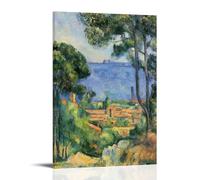 Paul Cézanne Impression d'art de paysage - « L'Estaque avec le château d'IF » 1883, art mural post-impressionniste avec vue sur la mer Méditerranée et le village