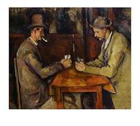 Paul Cézanne《Les joueurs de cartes》Tableaux Affiche Decoration Murale Salon Moderne Tableau Impression sur Toile Deco Maison Salon Chambre Décor（50x60cm）20x24inch,Sans Cadre)