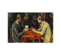 Paul Cezanne (The Card Players) Impression sur toile moderne pour chambre à coucher 60 x 90 cm