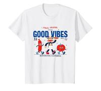 Paul Frank Diner Julius Monkey Sert Good Vibes T-Shirt, Enfant, Blanc, 6 Ans