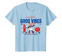 Paul Frank Diner Julius Monkey Sert Good Vibes T-Shirt, Enfant, Bleu Céleste, 6 Ans