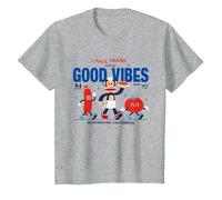 Paul Frank Diner Julius Monkey Sert Good Vibes T-Shirt, Enfant, Gris Chiné, 6 Ans