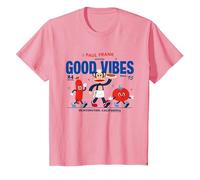 Paul Frank Diner Julius Monkey Sert Good Vibes T-Shirt, Enfant, Rose, 6 Ans