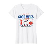Paul Frank Diner Julius Monkey Sert Good Vibes T-Shirt, Femme, Blanc, 3XL