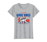 Paul Frank Diner Julius Monkey Sert Good Vibes T-Shirt, Femme, Gris Chiné, L