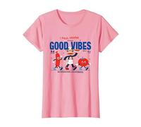 Paul Frank Diner Julius Monkey Sert Good Vibes T-Shirt, Femme, Rose, XS