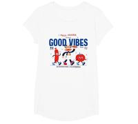 Paul Frank Diner Julius Monkey Sert Good Vibes T-Shirt, Fille, Blanc, L