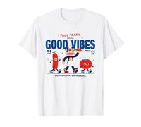 Paul Frank Diner Julius Monkey Sert Good Vibes T-Shirt, Homme, Blanc, 4XL