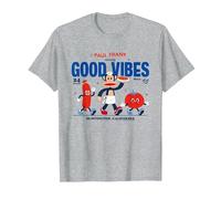 Paul Frank Diner Julius Monkey Sert Good Vibes T-Shirt, Homme, Gris Chiné, XXL