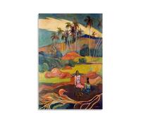 Paul Gauguin - Impression sur toile - Œuvres de peintres célèbres (Tahitiennes sous les paumes) - Décoration murale - Idée cadeau pour chambre - 20 x 30 cm