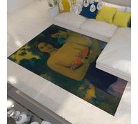 Paul Gauguin Tapis 140x200cm Salon Grand Tapis de Sol Lavable en Machine Deux Femmes Tahitiennes Peinture Imprimer pour Chambre Grands Vintage Antidérapant Moelleux pour Entrée Bureau À