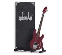 Paul Gray [Slipknot] : réplique de guitare miniature - Cadeaux de musique - Ornemental fait à la main Échelle 1/4 - Comprend une boîte de présentation, une étiquette de nom et un support de guitare