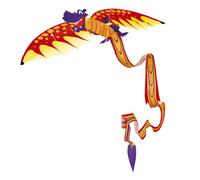 Paul Günther 1136 - Cerf-volant 3D pour enfants, cerf-volant aux couleurs vives, voile en polyester de haute qualité, avec poignée d'enroulement et cordelette, dimensions env. 102 x 320 cm