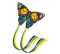 Paul Günther 1151 - Einleinerdrachen Butterfly, cerf-Volant aux Couleurs Vives en Polyester de Haute qualité et tiges en Fibre de Verre, avec poignée d'enroulement et cordelette