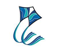 Paul Günther 1158 - Cerf-Volant à Une Corde Blue Wave avec Motif Moderne, en Polyester Ripstop Robuste, pour Enfants à partir de 6 Ans, avec poignée enroulée, Taille env. 90 x 70 cm