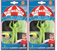 Paul Günther 1171 - Parachute, Parachute à Lancer, diamètre env. 46 cm, Couleurs Assorties, idéal comme Cadeau pour s'amuser comme Un Fou (Lot de 2)