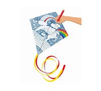 Paul Günther 1244 - Cerf-volant monocorde Paint your Unicorn, cerf-volant pour enfants à peindre soi-même, prêt à voler, pour les enfants à partir de 5 ans, environ 69 x 69 cm