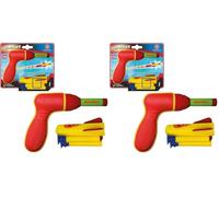 Paul Günther 1542 - Jeu de fusées Pop Darts, Lanceur de fusées à air comprimé pour Enfants à partir de 4 Ans, y Compris 1 fusée en Mousse Souple et 2 fléchettes en Mousse Souple (Lot de 2)