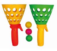 Günther Jeu Click'n'Catch 1546 MC Squeezy – 2 attrapeurs, 3 balles plastique (orange/jaune/vert)