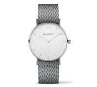 PAUL HEWITT Montre à Quartz analogique Unisexe pour Adulte avec Bracelet en Nylon PH-SA-S-St-W-18M, argenté, Bracelet