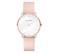 PAUL HEWITT Montre Femme Miss Ocean Pearl - Cadeau Femme, Bracelet Montre pour Femmes plaqué Or Rose, Bracelet en Cuir (Nude), Cadran nacré