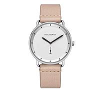 PAUL HEWITT Montre Homme Acier Inoxydable Breakwater White - Cadeau Homme, Bracelet Cuir Montre (Couleur Sable), Montre argentée, Cadran Blanc