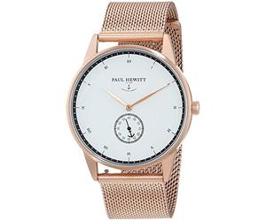 Paul Hewitt - PH-M1-R-W-4M - Montre Mixte - Quartz Analogique - Cadran Blanc - Bracelet Acier Or