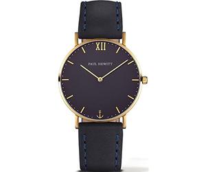 Paul Hewitt - PH-SA-R-St-B-11M - Montre Mixte - Quartz Analogique - Cadran Bleu - Bracelet Cuir Bleu