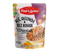 Paul & Louise - Blé, quinoa et riz rouge à l'orientale 250g - Source de protéines et de fibres - Prêt en 2 minutes